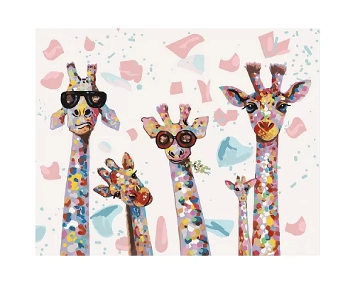 Картина за номерами Смішні жирафи 40*50 см у тепловому пакеті Ідейка Ukraine (KHO4115)