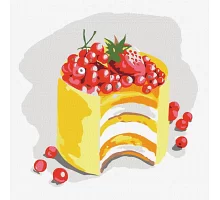 Картина за номерами Соковита торт 25х25 см в тепловому пакеті TM Ідейка Україна (KHO5630)