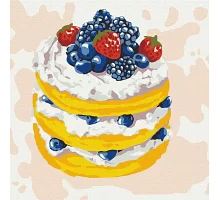 Картина за номерами Улюблений торт 25х25 см у тепловому пакеті TM Ідейка Україна (KHO5632)
