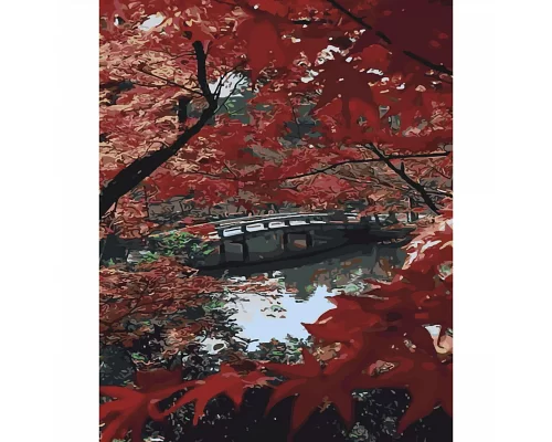 Картина по номерам Красная листва цветное полотно в термопакете 40х50см (SY6439)