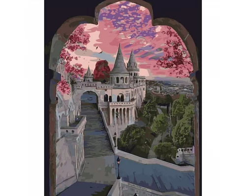 Картина за номерами Між частинами замку кольорове полотно в тепловому пакеті 40x50 см (SY6508)