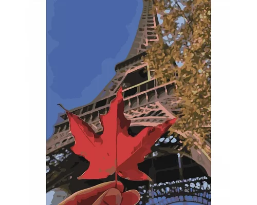 Картина за номерами Червоний аркуш кольорового полотна в тепловому пакеті 40x50см (SY6530)