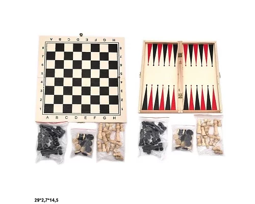 Набор настольные игры шахматы 3в1 деревянные Dreamtoys (012K)