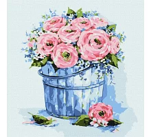 Картина за номерами - Букет елегантних троянд 25х25 Ідейка (KHO3126)