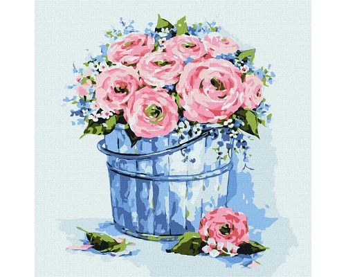 Картина за номерами - Букет елегантних троянд 25х25 Ідейка (KHO3126)