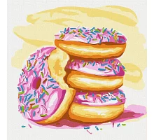 Картина по номерам Любимые пончики 25х25 Идейка ( KHO5627)