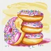 Картина за номерамиУлюблені пончики 25х25 Ідейка ( KHO5627)