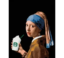 Картина по номерам Девушка с двойным латте 40х50 Brushme (GX36701)
