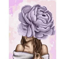 Картина по номерам Дама с фиолетовым пионом 40х50 Brushme (GX37546)