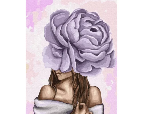Картина по номерам Дама с фиолетовым пионом 40х50 Brushme (GX37546)