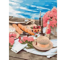 Картина по номерам Пикник у моря Premium, цветной холст+лак 40х50 Brushme (PGX37555)
