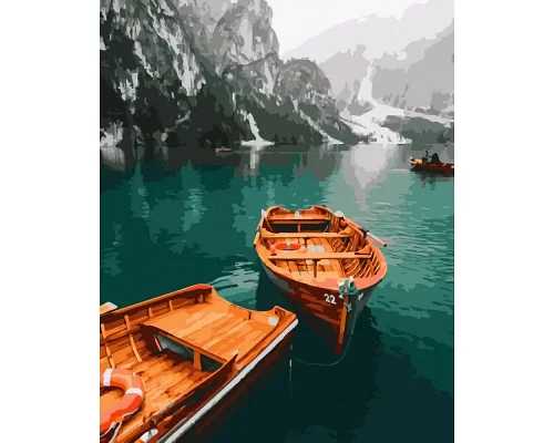 Картина по номерам Лодки на высокогорном озере 40х50 Brushme (GX41146)