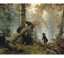 Картина по номерам Утро с медведями в сосновом лесу 40х50 Идейка (KHO4310)