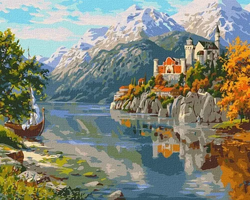 Картина за номерами Замок у горах 40х50 Ідейка (KHO2840)