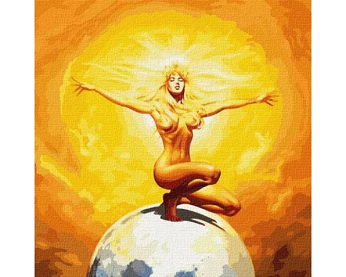 Картина за номерами Хозяйка сонця з металевими фарбами 50х50 Ідейка (KHO9543)
