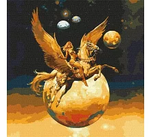 Картина по номерам Завоевательница космоса с красками металлик 50х50 Идейка (KHO9542)