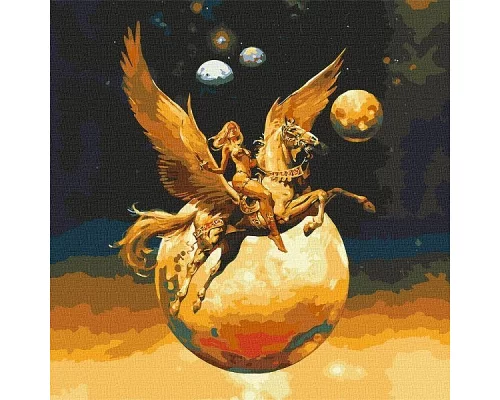 Картина по номерам Завоевательница космоса с красками металлик 50х50 Идейка (KHO9542)