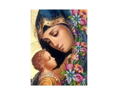 Алмазна мозаїка Мати Божа з дитиною на підрамнику 30х40 (56007-3)