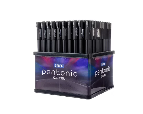 Ручка гелева LINC Pentonic дисплей 100 шт 0 6 мм чорна (411987)