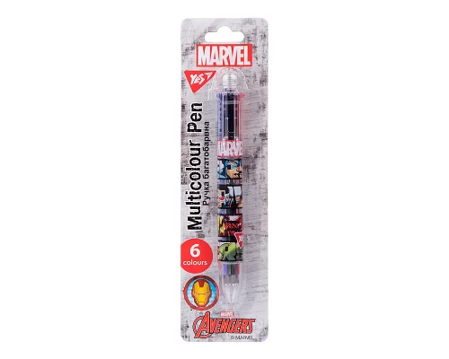 Ручка кулькова YES Marvel 1 0 мм 6 кольорів (412044)