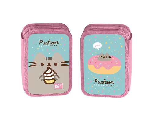 Пенал-книжка твердый YES двойной HP-01 Pusheen (533367)