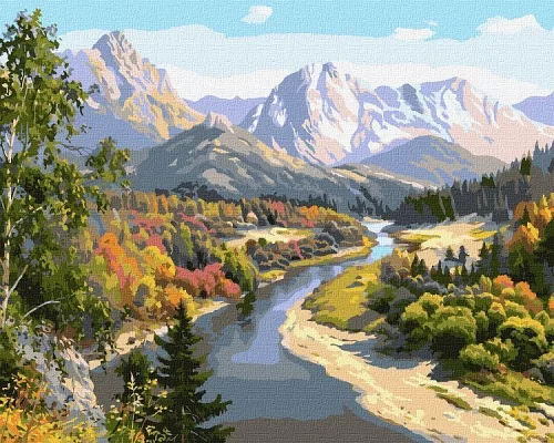 Картина по номерам Осень в горах 40х50 (KHO2848)