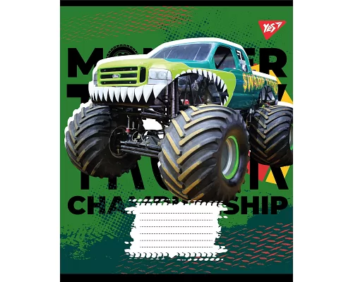 Тетрадь школьная А5/12 клітинка 1В Monster truck championship (765758)