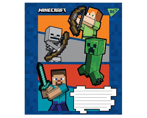 Тетрадь школьная А5/12 клітинка YES Minecraft (766193)