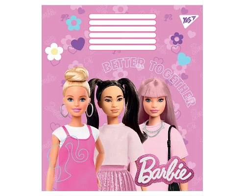 Тетрадь школьная А5/12 коса YES Barbie (766195)