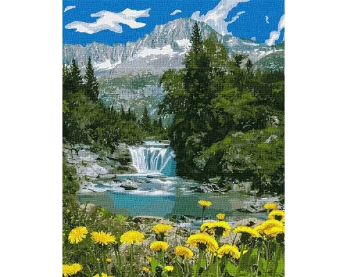 Картина по номерам Горный водопад Идейка 40х50 (KHO2283)