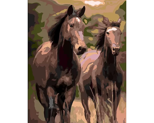 Набір картина за номерами Нестримні коні 40*50 см SANTI (954282)