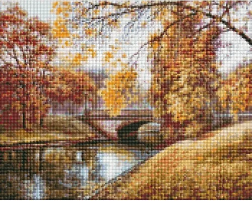 Алмазна мозаїка Осінній пейзаж ©Сергій Лобач Ідейка 40х50 на підрамнику (AMO7343)