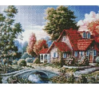 Алмазна мозаїка Бабусин будинок ©Сергій Лобач Ідейка 40х50 на підрамнику (AMO7340)