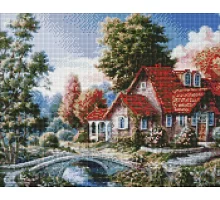 Алмазная мозаика Бабушкин дом ©Сергей Лобач Идейка 40х50 на подрамнике (AMO7340)