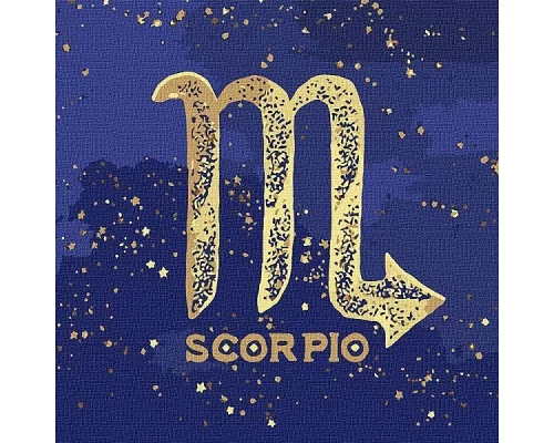 Картина за номерами Зоряний знак Скорпіон з фарбою металік 50х50 Идейка (KHO9513)