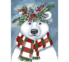 Картина по номерам SANTI Праздничный медведь 30*40 см (954405)