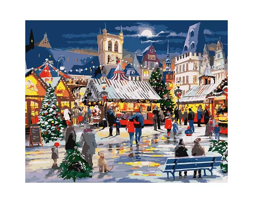 Картина за номерами SANTI Різдвяний ярмарок 40*60см (954420)