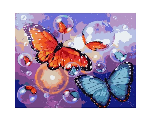 Картина за номерами Метелики та бульбашки розміром 30х40 см Strateg (SS-6445)