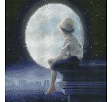 Алмазна мозаїка Хлопчик у світлі місяця розміром 30х30 см Strateg (CA-0044)