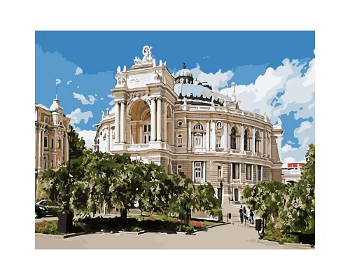 Картина за номерами Прекрасний оперний театр з лаком та рівнем розміром 40х50 см Strateg (SY6557)