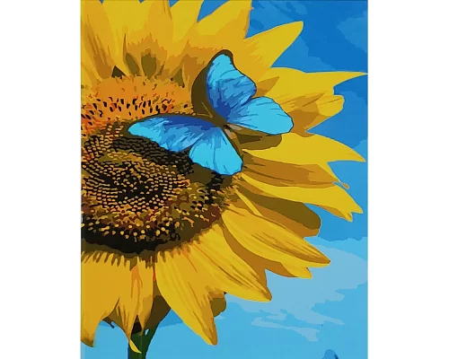 Картина за номерами Український соняшник з лаком та рівнем розміром 40х50 см Strateg (SY6832)