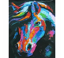 Картина за номерами Поп-арт кінь з лаком та рівнем розміром 40х50 см Strateg (SY6836)