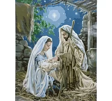 Картина за номерами Христос Народився з лаком та рівнем розміром 40х50 см Strateg (SY6888)