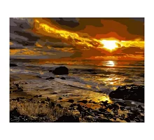 Картина за номерами  Захід сонця біля моря розміром 40х50 см Strateg (VA-0309)