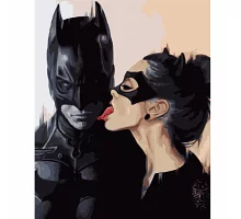 Картина за номерами  Бетмен з жінкою-кішкою розміром 40х50 см Strateg (VA-1141)