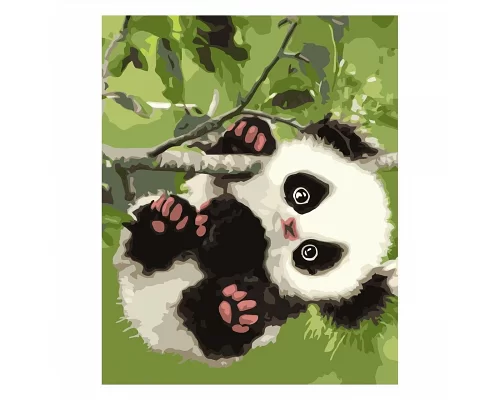 Картина за номерами  Маленька панда на гілці розміром 30х40 см Strateg (SV-0081)