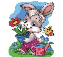 Картина за номерами  Кролик садівник розміром 30х40 см Strateg (SS-6409)