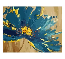 Картина за номерами  Синя квітка з золотим обрамленням розміром 40х50 см Strateg
