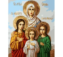 Картина за номерами  Ікона Віри, Надії, Любові та їх матері Софії розміром 40х50 см Strateg (VA-3550)