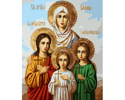 Картина за номерами  Ікона Віри, Надії, Любові та їх матері Софії розміром 40х50 см Strateg (VA-3550)